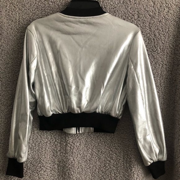 Forever 21 - Silver Metallic Jacket - Size Small - Picture 2 of 4